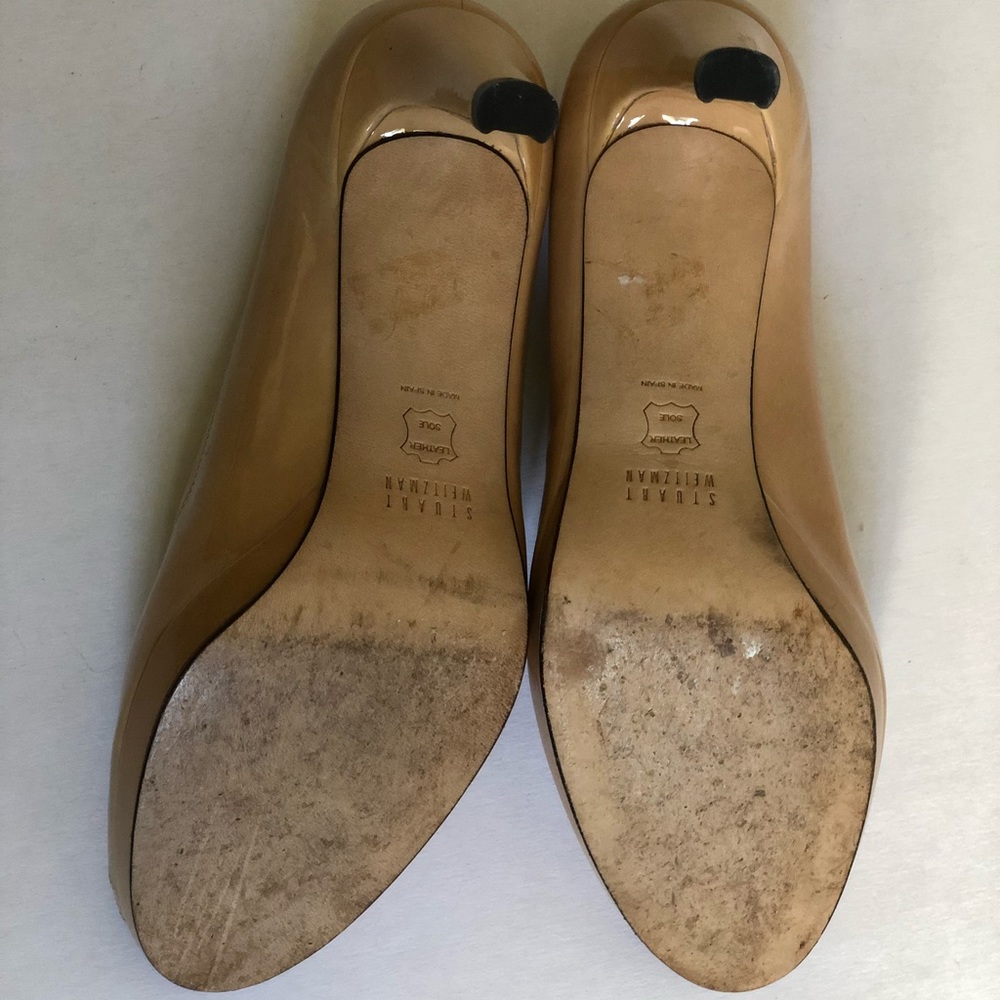 Stuart Weitzman Nude Peep Toe Pumps - Picture 10 of 11